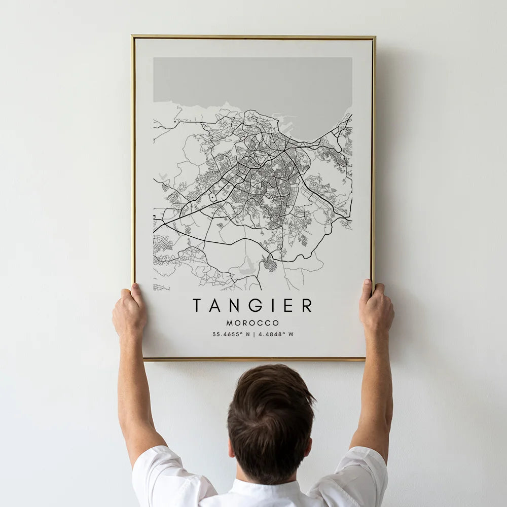 Tangier City Map Wall Art