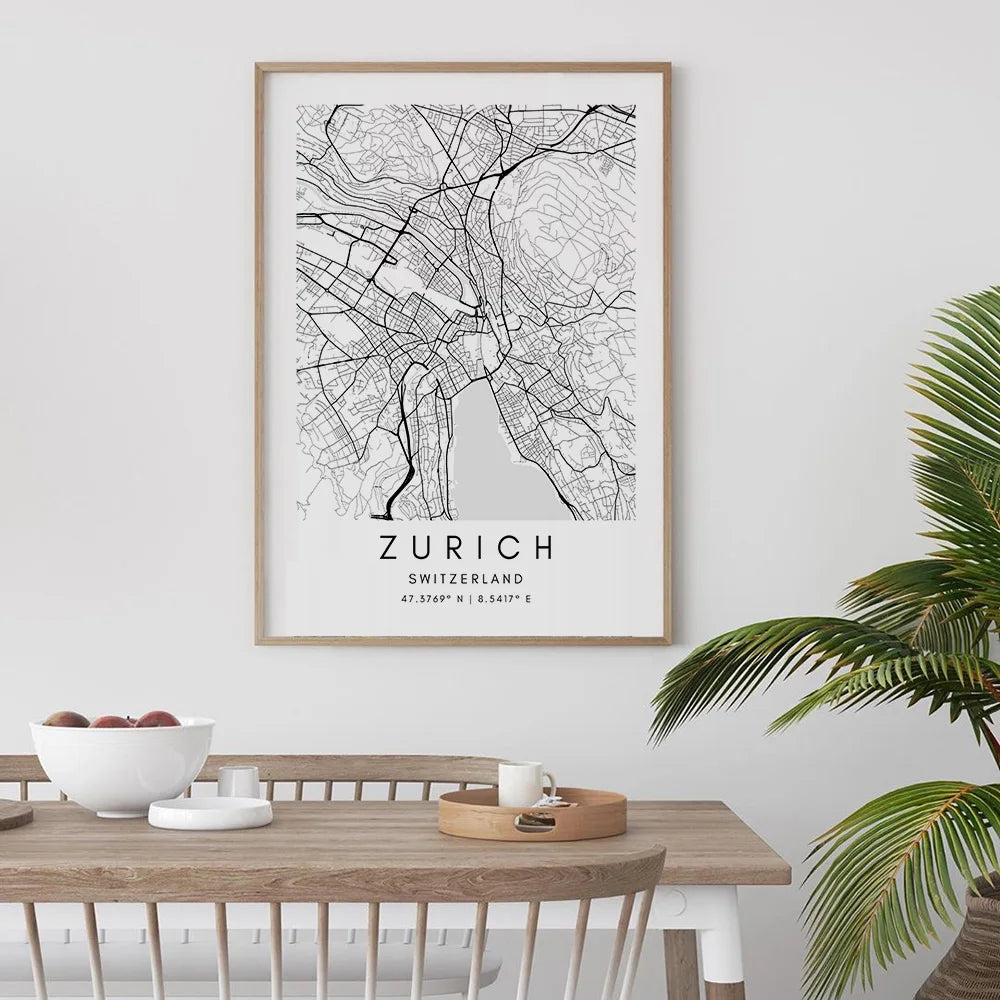 Zurich City Street Map