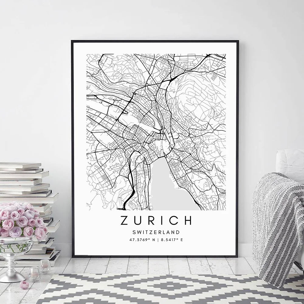 Zurich City Street Map