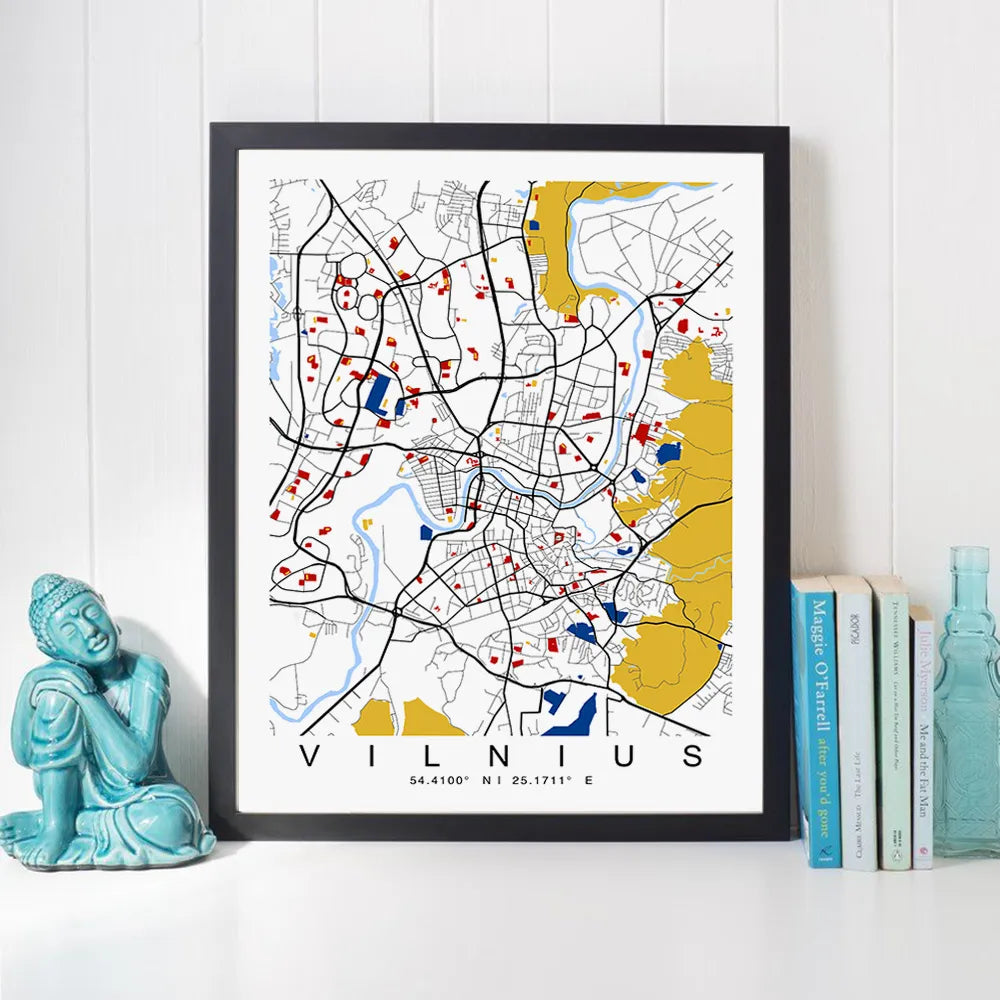 Colour World City Map Wall Art