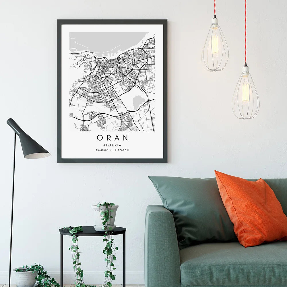 Nordic City Map Print Wall Art