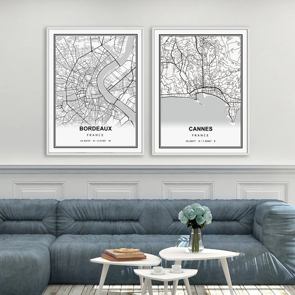 City Map Nordic Wall Art