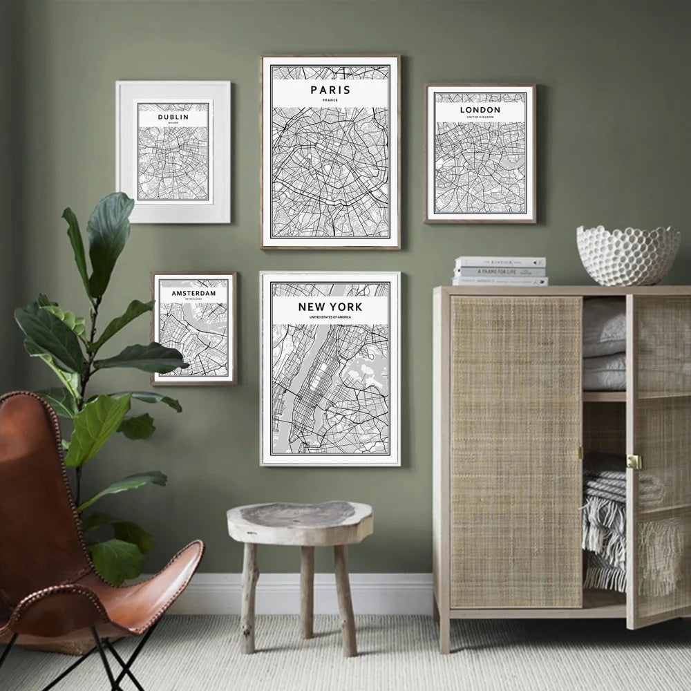 World City Map Wall Pictures