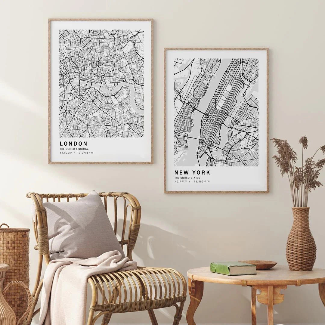 City Maps Print Wall Art