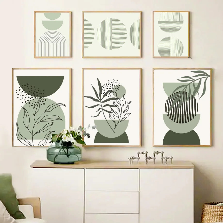 Geometric Boho Leaves Art