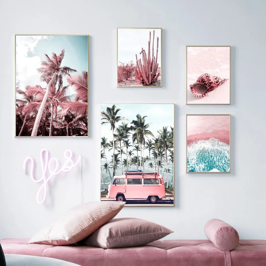 Pink nature view wall Art