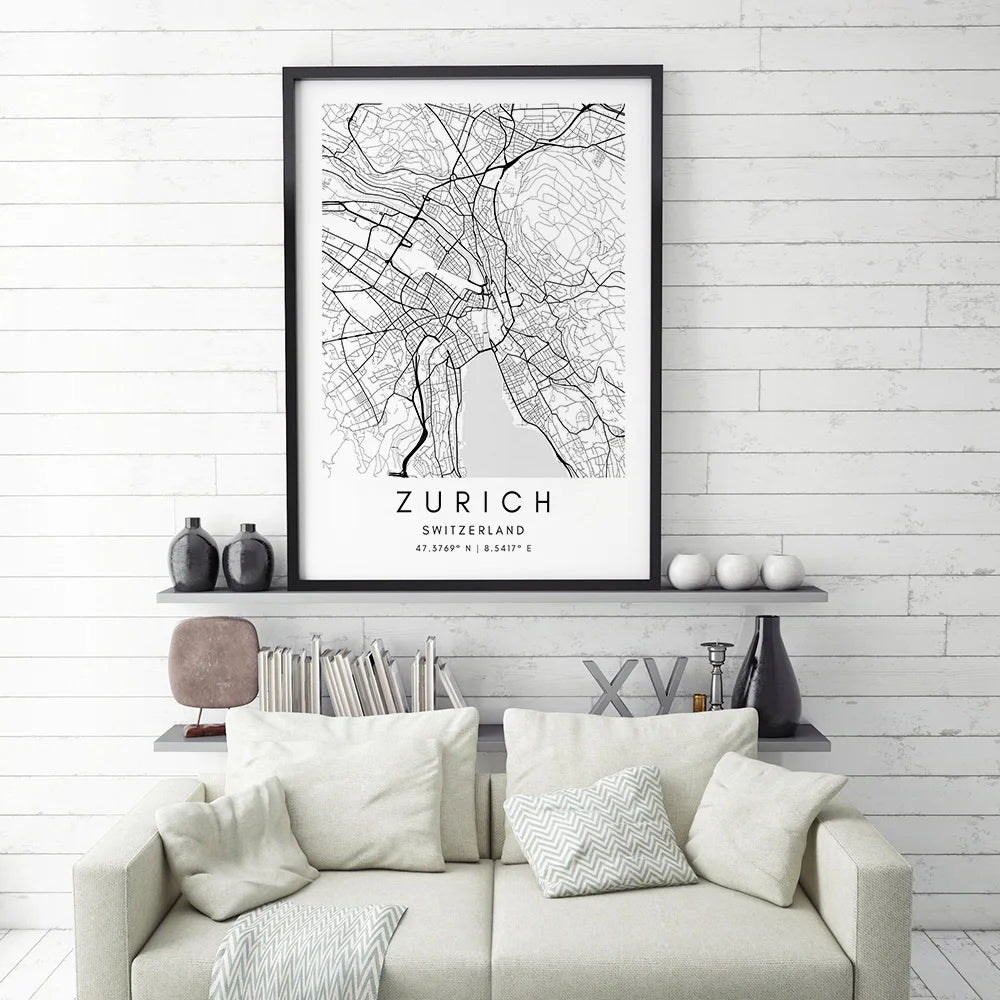 Zurich City Street Map