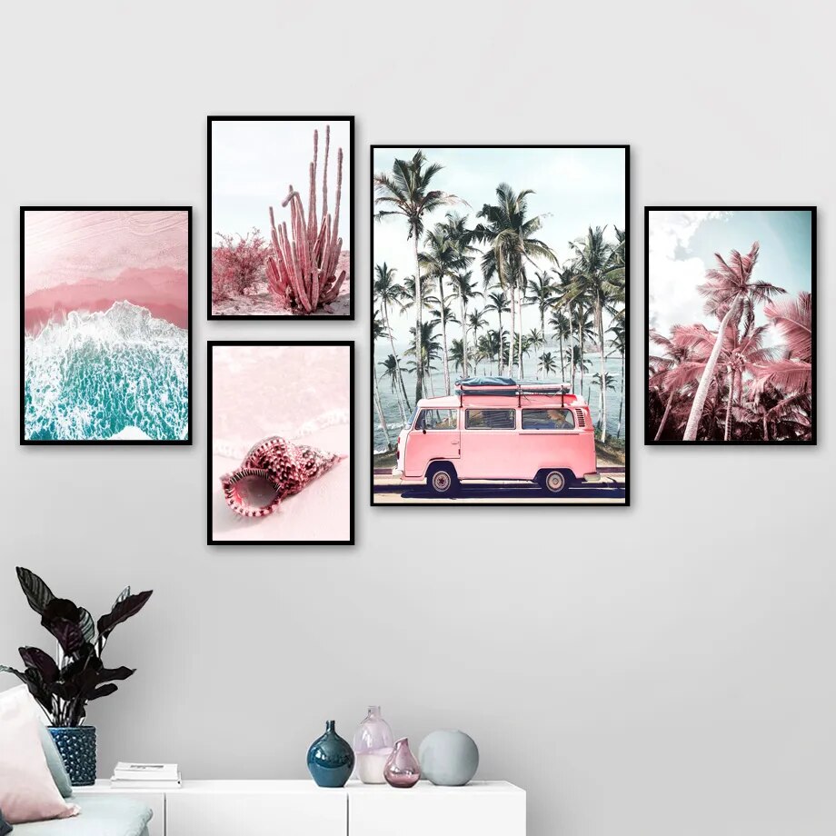 Pink nature view wall Art