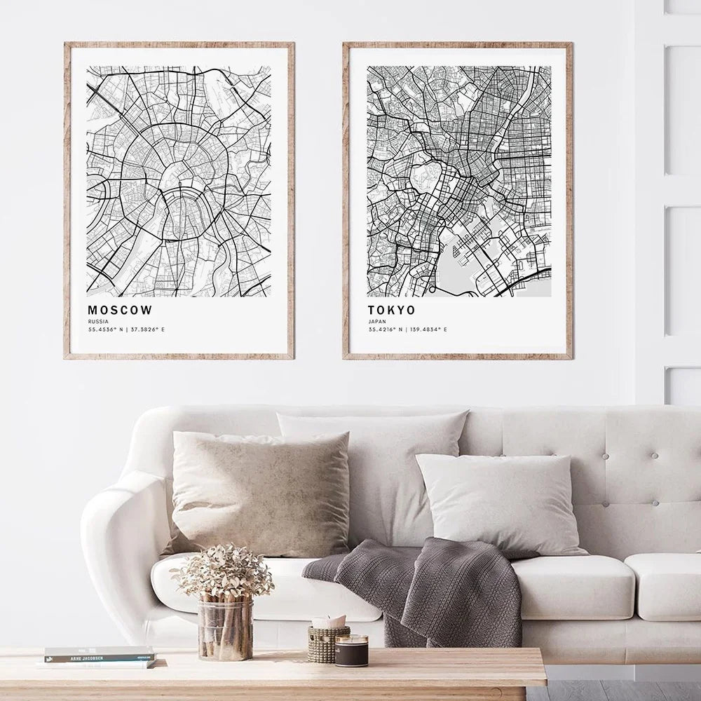 City Maps Print Wall Art