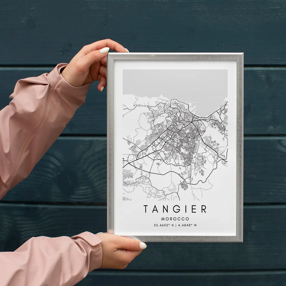 Tangier City Map Wall Art