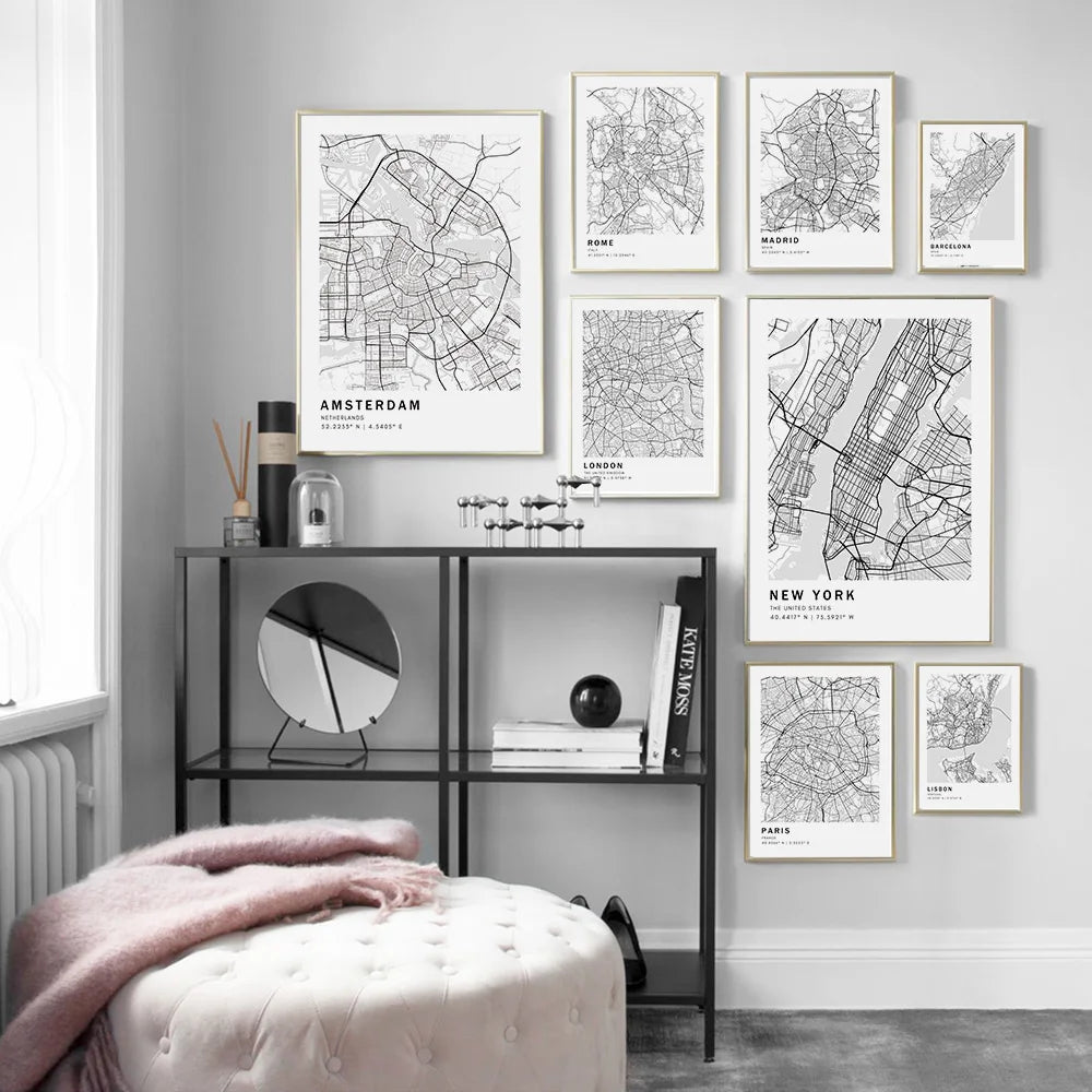 City Maps Print Wall Art