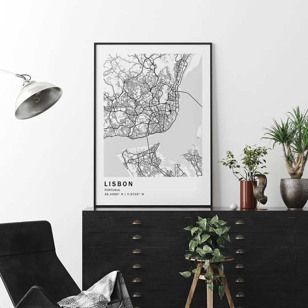 City Maps Print Wall Art